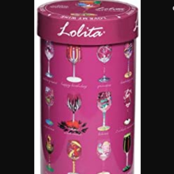 "Congratulations"  Hand-painted Artisan Wine Glass  15 oz - Lolita - Picture 3 of 4